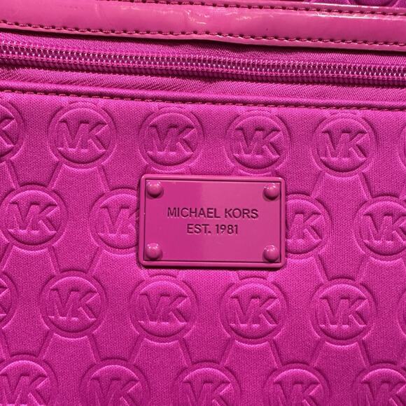 Michael Kors Monogram Embossed Crossbody Women’s Messenger Pink Bag - Picture 3 of 10